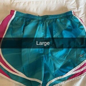 Nike Blue and Pink Athletic Shorts Lightweight Design